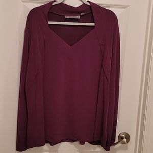 Georgous purple V neck travel knit top